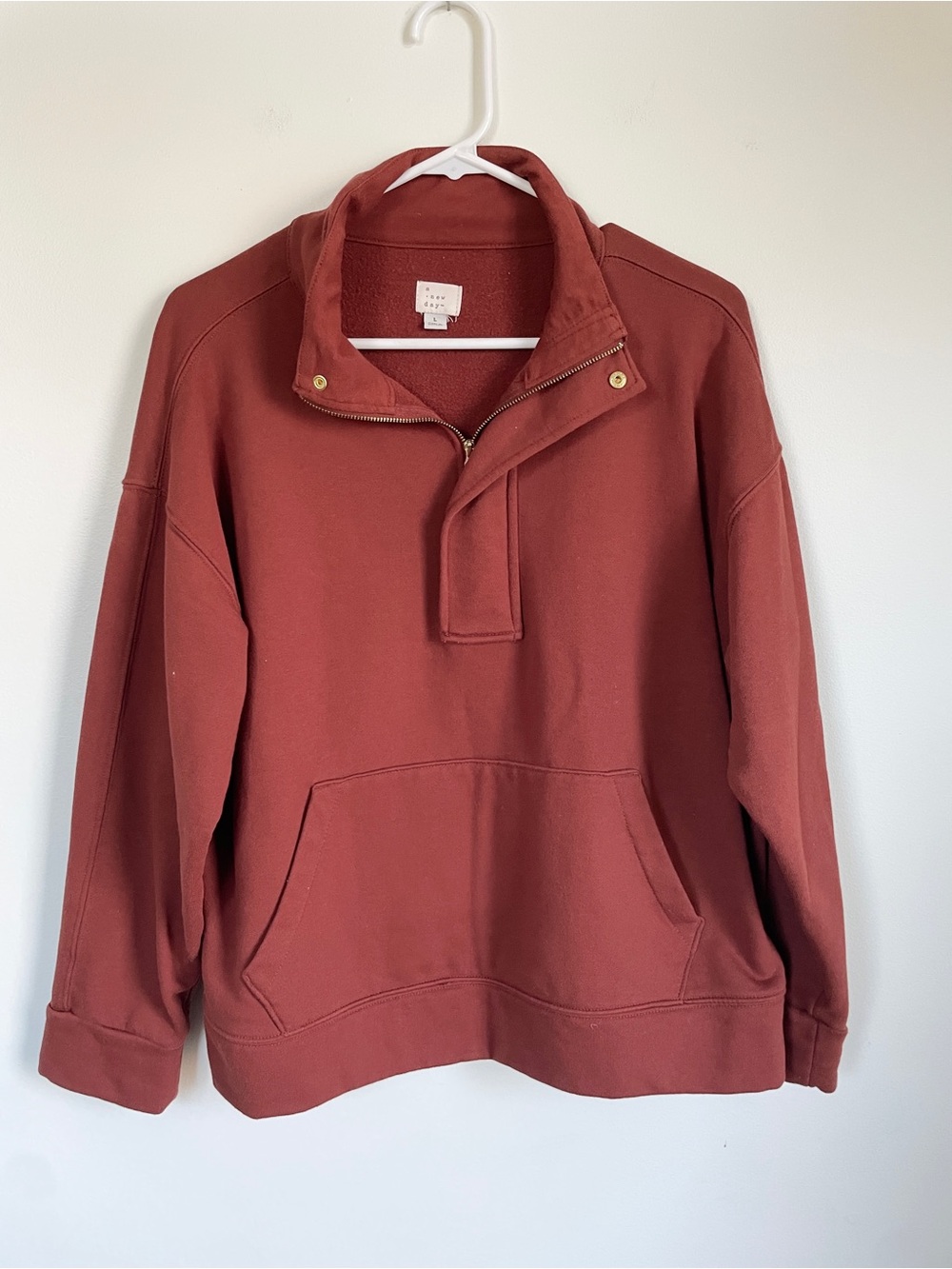 a new day Women's Rust Zip-Neck Pullover Sweatshirt
